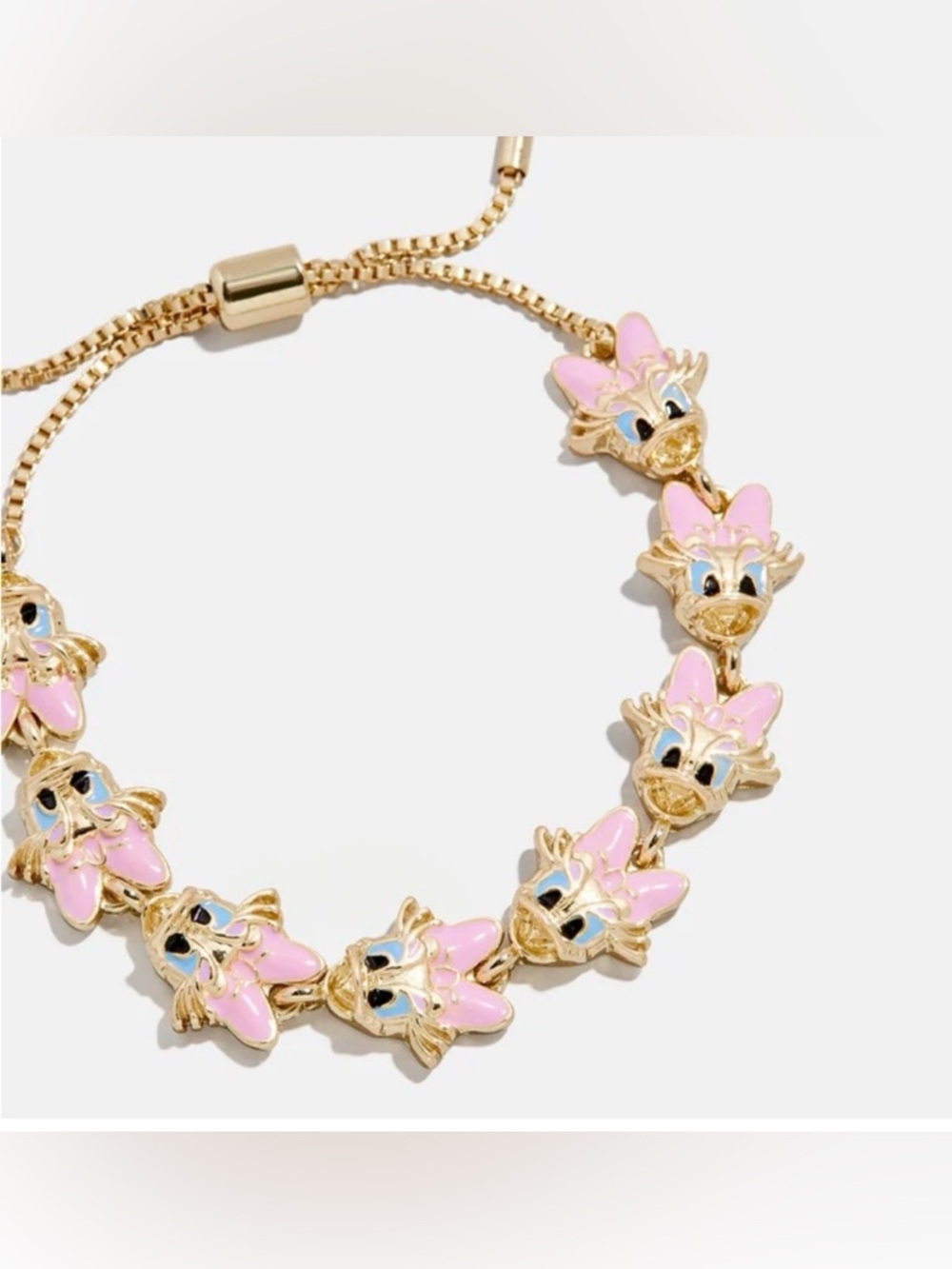 Daisy Duck Pink Enamel Slider Bracelet